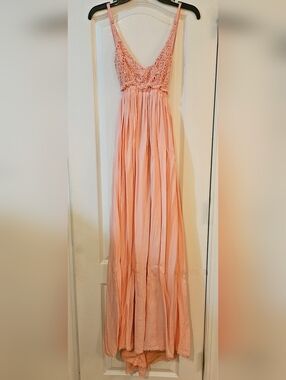 Pink Lily Peach Maxi Dress